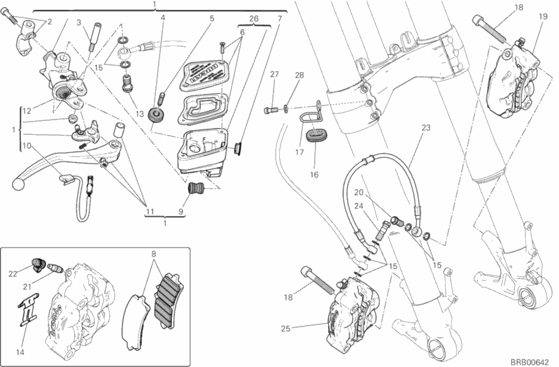 Alle Teile für das Vorderradbremssystem des Ducati Diavel Xdiavel S 1260 2019